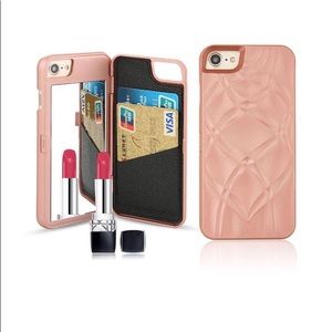 ROSE GOLD CARD HOLDER WITH MIRROR PHONE CASE ✨